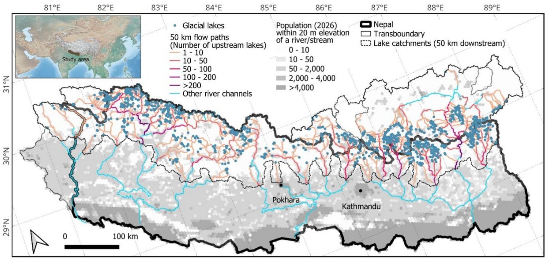 Almost 300,000 people now live in flood‑prone areas in the Nepalese Himalayas—new research