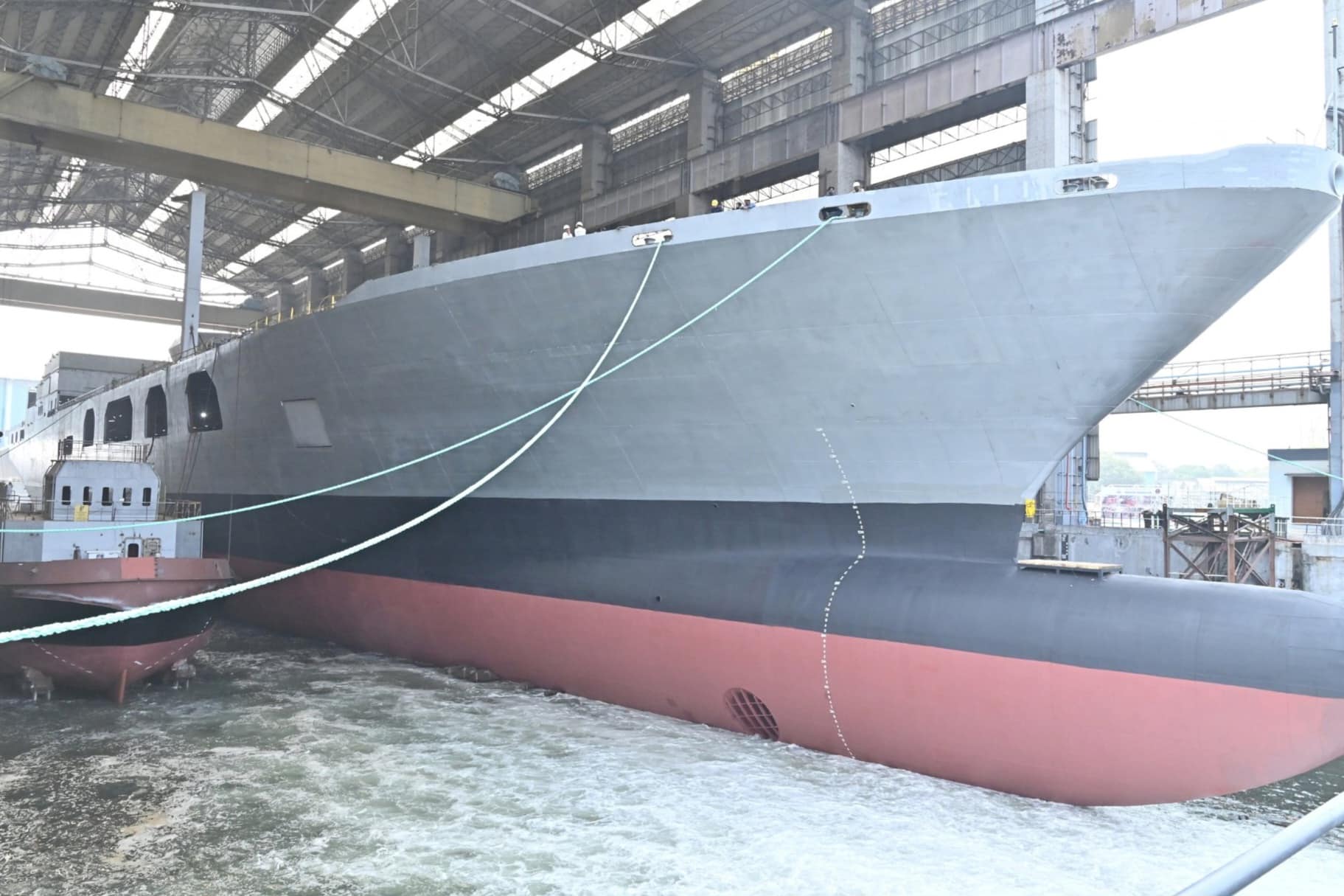 Hindustan Shipyard Launches First Fleet Support Ship ‘Surya’ for Indian Navy